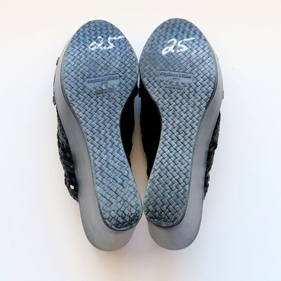 Stephane Kelian Black Leather Platform Wedge Heel Lace Up Sandals / Summer Shoes - Picture 8 of 16